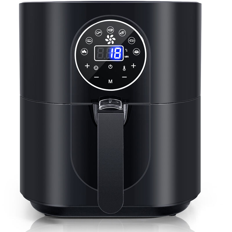 Aigostar - Mini Cube - Friteuse à air chaud 1500 w, 3,5L. 7 programmes et mode manuel, panneau led tactile. Minuterie et thermostat, panier