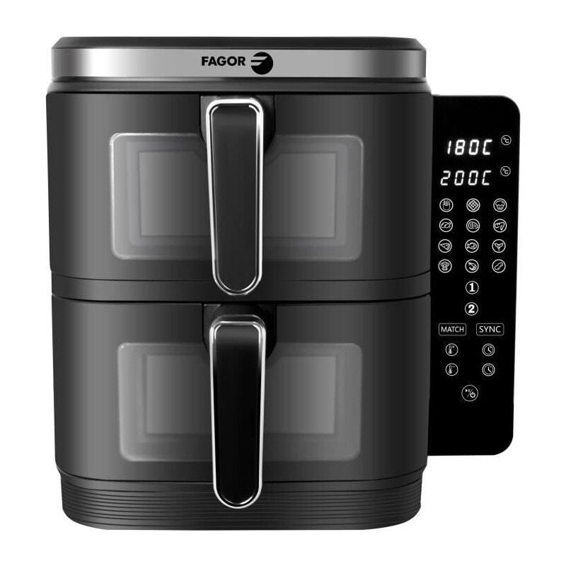 Friteuse sans huile Fagor Airfryer FGD11 - Capacité 11L - Double cuves 5,5 l - 12 programmes de cuisson - 2800W
