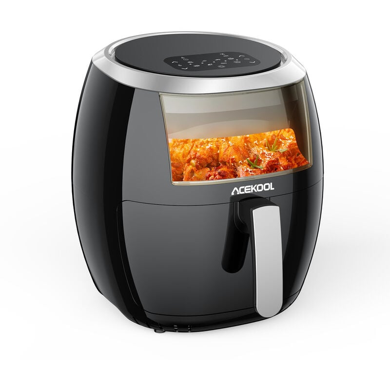 Hoerfuriy - Friteuse sans huile,Friteuse à air 7.7L en acier inoxydable avec l'écran led tactile,1800W,8 programmes prédéfinis/ Cuisiner