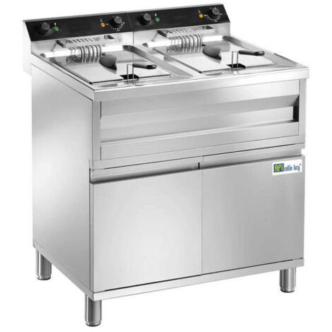 Friteuse sur coffre électrique avec vidange - 2 x 12 l - AFI COLLIN-LUCY