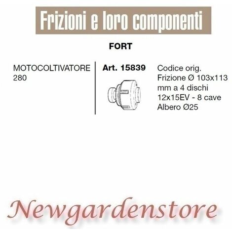 Frizione 103x113 motocoltivatore 280 FORT 15839 compatibile 12X15EV 8cave
