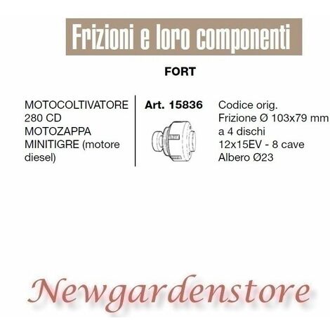 Frizione 103x79 motocoltivatore 280 CD motozappa MINITIGRE diesel FORT 15836