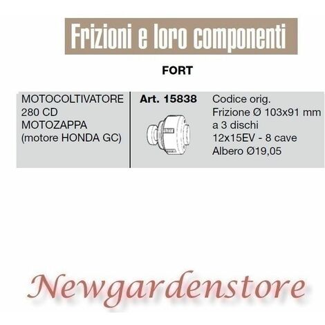 Frizione 103x91 motocoltivatore 280 CD motozappa compatibile Honda GC FORT 15838