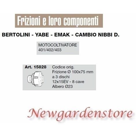 Frizione 3 dischi 12x15EV motocoltivatore 401 402 403 BERTOLINI EMAK15828 YABE