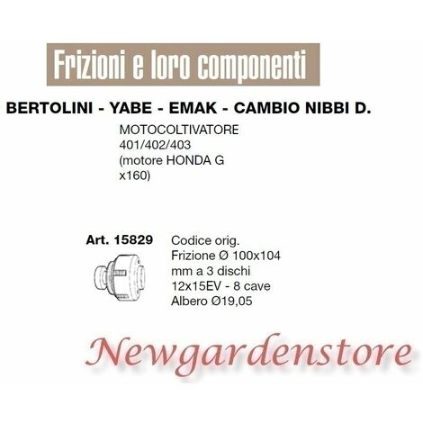 Frizione 3dischi 12x15EV motocoltivatore 401-403 Honda BERTOLINI EMAK15829 YABE