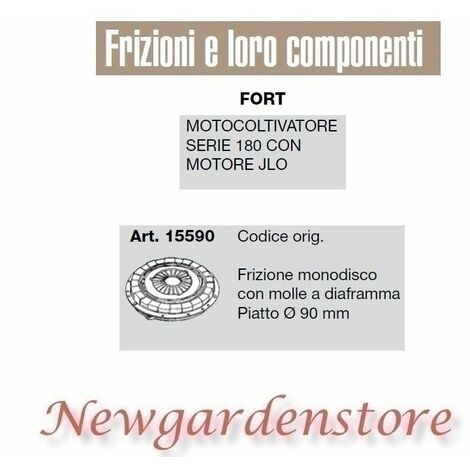 Frizione monodisco 15590 motocoltivatore serie 180 motore compatibile JLO FORT