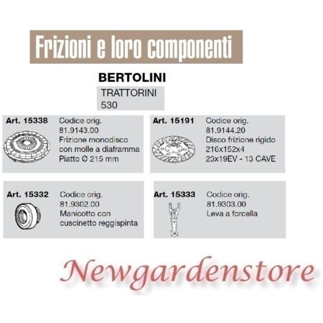 Frizione monodisco disco manicotto leva trattorino 530 BERTOLINI 15338 15332 2. DISCO FRIZIONE 15191