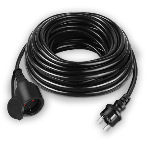 Froadp 10m Verlängerungskabel 230V Verlängerung Stromkabel mit Euro-Stecker und Schutzkappe IP44 Baustellenkabel Outdoor Kabelverlängerungen für Innenbereich und Außenbereich