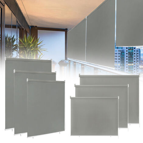 Froadp 140x140 cm Persiana Vertical para Exterior, Persianas Opaca Feflectantes con Función Térmica para Balcones Ventanas y Puertas, Gris