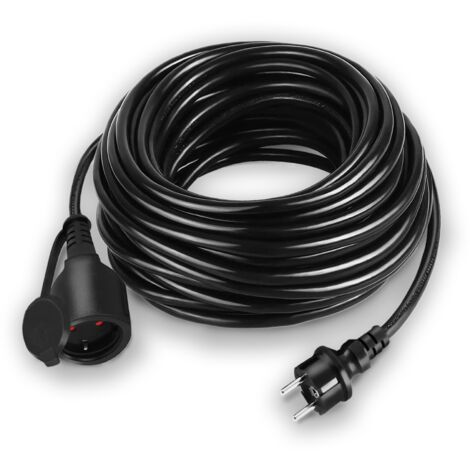 Froadp Câble d'extension 230V, Câble Électrique Prolongé IP44, avec Fiche Européenne et Capuchon de Protection