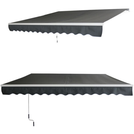 Froadp 250x200cm Gelenkarmmarkisen Aluminium Markisen Sonnenschutz Abdeckung Klemmarkisen Wasserdichte Anti-UV Sonnensegel Sichtschutz für Balkon Terrasse, Dunkelgrau
