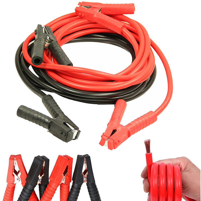 Froadp 2x6m Kit de Câbles Cuivre-Aluminium Jumper Portable pour Voitures avec Protection Contre Les Surtensions 12V / 24V Câbles de Démarrage avec 4