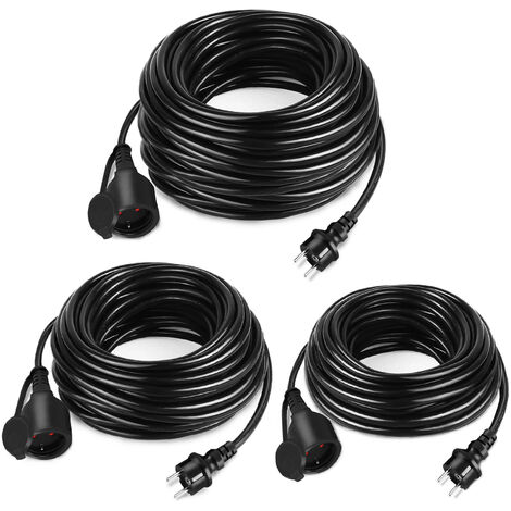 Cable Alargador de Corriente 3GO AL5M/ Schuko Hembra - Schuko Macho/ 5m/  Negro - Electrowifi