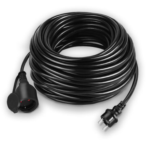 Froadp 30m Verlängerungskabel 230V Verlängerung Stromkabel mit Euro-Stecker und Schutzkappe IP44 Baustellenkabel Outdoor Kabelverlängerungen für Innenbereich und Außenbereich