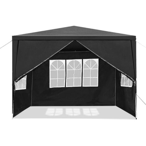 Tonnelle De Jardin Froadp 3x6m Avec 6 Parois - Tente De Réception étanche - Protection Solaire Et Vent
