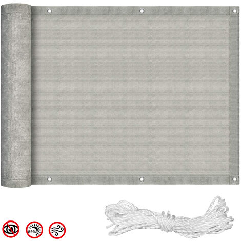 Froadp Brise-vue et Pare-soleil en HDPE avec Oeillets et Cordon Protection Contre le vent Opaque Bardage Clôture pour Revêtement de Balcon