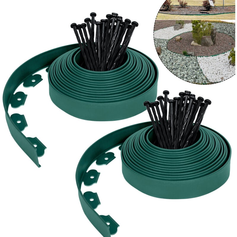 Froadp - Bordature da Giardino Flessibile per Prato, Palizzate del Bordo del Letto in Plastica, Curve del Bordi con le Ancore del Terreno, Recinzione