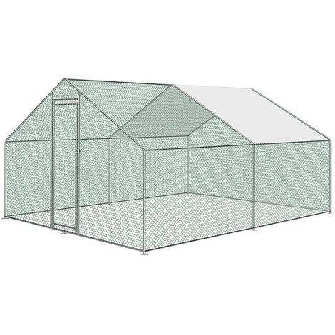 Froadp Cages et Poulaillers en Acier Galvanisé Cage de Volaille Enclos Extérieur