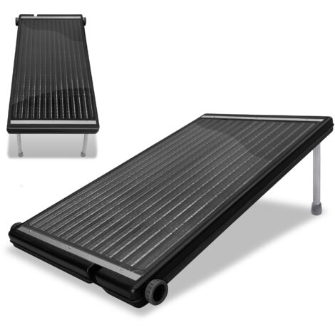 Froadp Calentador Solar de Piscina 111x66cm Colector Solar Calentador Solar Piscina Conexión Ø 50 mm Panel Recto Sistema Solar Completo para Agua Caliente Piscina, Negro