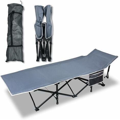 Froadp Feldbett Klappbar Campingbett 188x62x38cm Campingliege mit Aufbewahrungstasche und Seitentasche Klappbett für Reisen Camping Strand