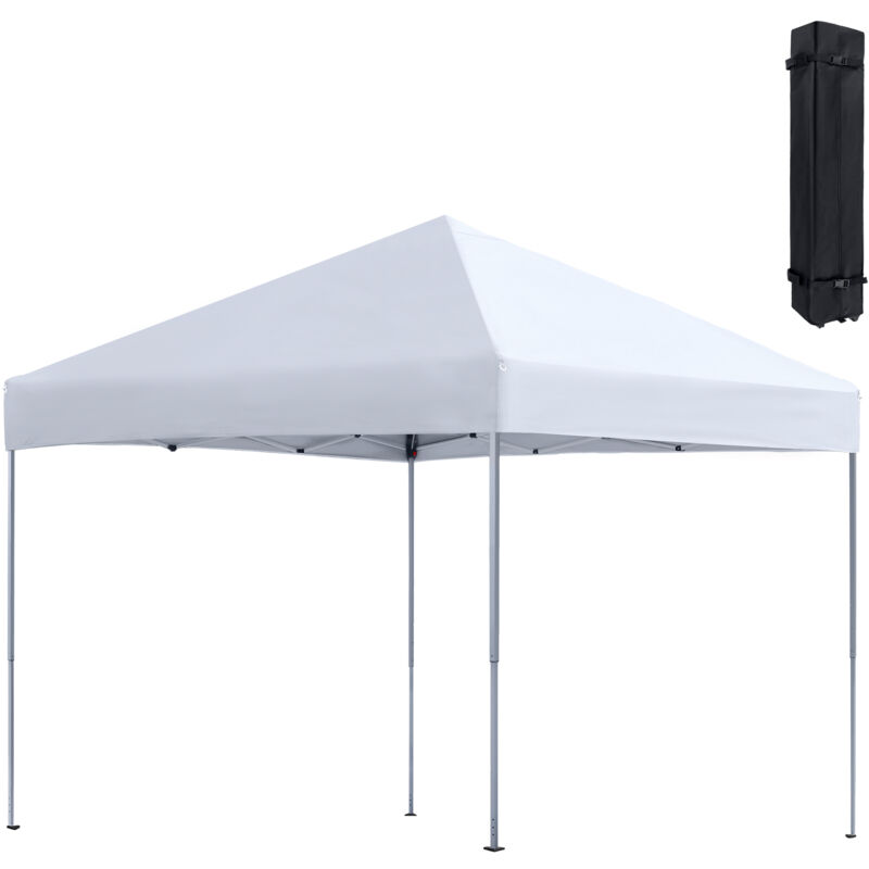 COSTWAY 3x3m Pop Up Pavillon Mit Zwei Markisen, Weiß