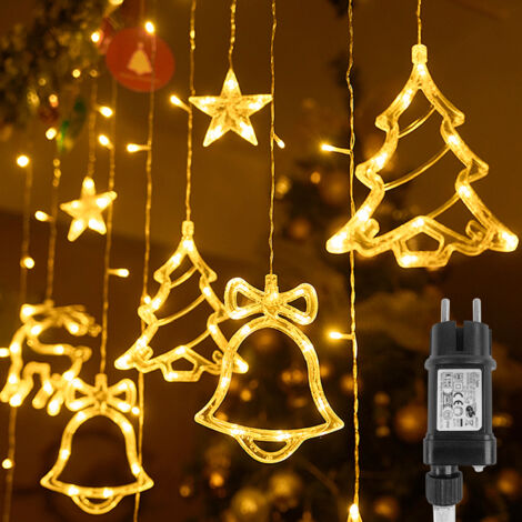 Froadp Guirlande lumineuse de Noël intérieure 138 LED blanc chaud boule cristal avec 8 modes et fonction mémoire guirlande extérieure IP44 étanche décoration de Noël