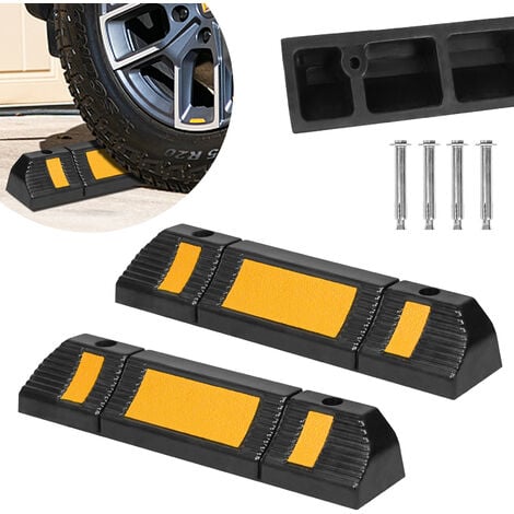 Tope de suelo para ruedas de parking aparcamiento de metal 62 cm -  Cablematic