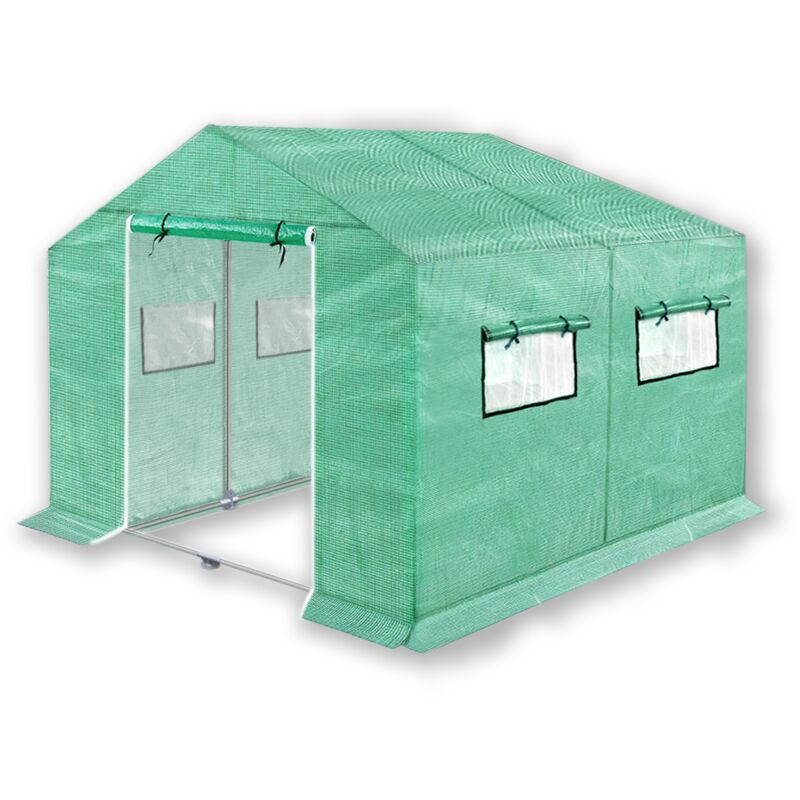 Uisebrt 6m² Serre en aluminium Tente à Tomates Tente en Aluminium pour Jardin Fête d'hiver Vert 3x2x2m