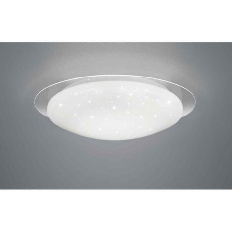 FRODO PLAFONIERA LED DIFFUSORE BIANCO EFFETO STELLE CON BORDO TRASPARENTE E TELECOMANDO MULTIFUNZIONE DIA. 72 CM