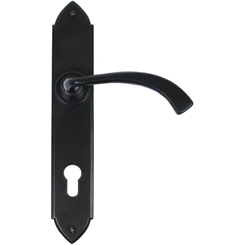 From The Anvil - Black Gothic Curved Espag. Lock Set