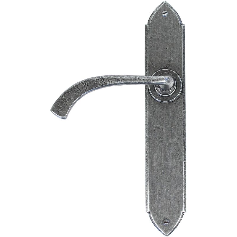 From The Anvil - Pewter Gothic Curved Sprung Lever Latch Set