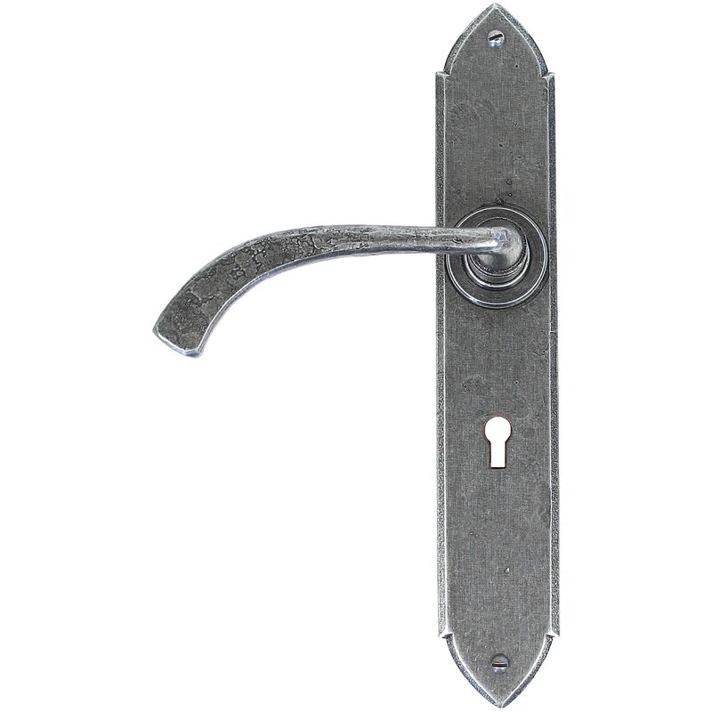 From The Anvil - Pewter Gothic Curved Sprung Lever Lock Set