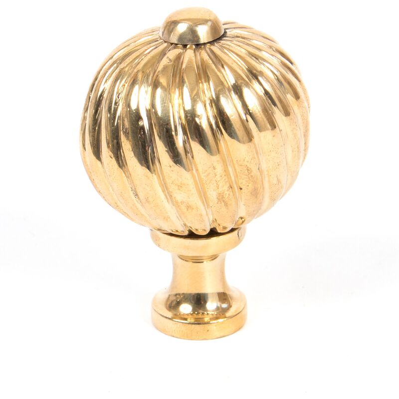 From The Anvil - Polished Brass Spiral Cabinet Knob - Medium