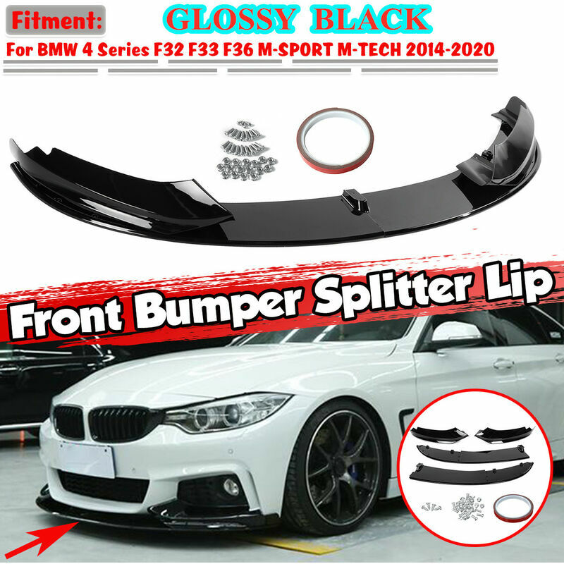 Front Bumper Lip Spiltter For bmw F32 F33 F36 4 Series m Sport 14-20 Gloss Black
