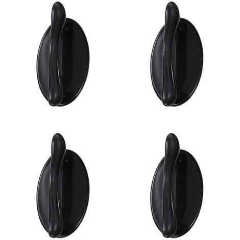 Front Door Handle, Sliding Door Handle, 4Pcs Black Sticky Door Handle, Plastic Door and Window Handle Parts, Cabinets, Drawers, Cupboards