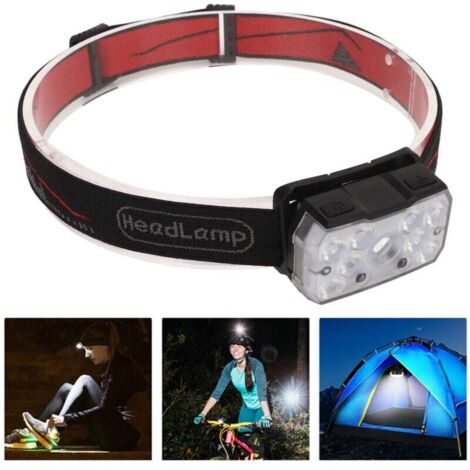 Front LED light bulb with superb sensor, water resistant IPX4 and rechargeable, with red and white light for outdoor use, DUBUNS