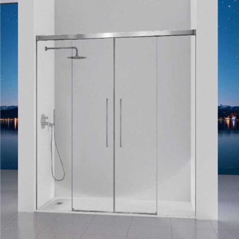 Frontal de ducha 2 Fijos + 2 Puertas Correderas 132-136  cm PAVIA Cromado