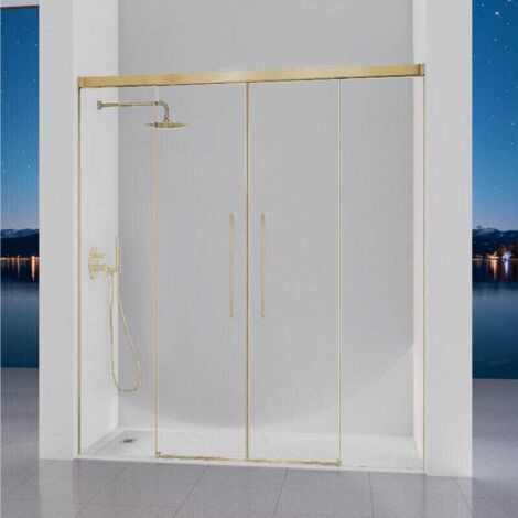 Frontal de ducha 2 Fijos + 2 Puertas Correderas 182-186  cm PAVIA Dorado