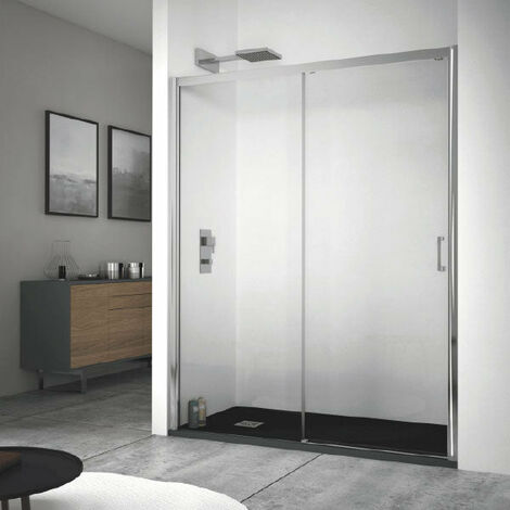 Frontal de ducha + Puerta Corredera 120  cm  KENNEDY Cristal transparente Sin lateral