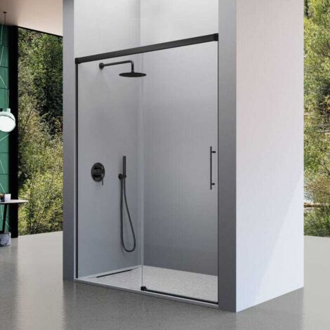 Frontal de ducha + Puerta Corredera 149-152 cm URBAN Negro