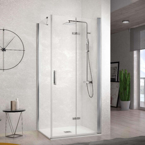 Frontal de ducha + Puerta Plegable 65  cm NARDI + Lateral Fijo / izquierda: 76.5 - 79 cm 65  cm