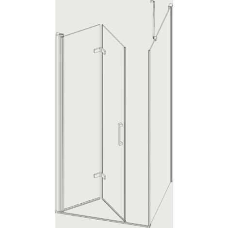 Frontal de ducha + Puerta Plegable 90 cm NARDI + Lateral Fijo / derecha: 76.5 - 79 cm 90 cm