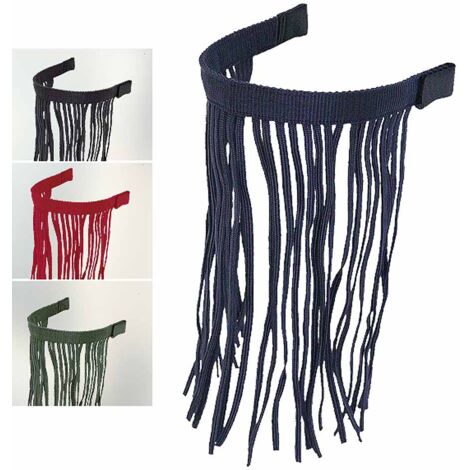 Frontalino antimosche a frangia per cavezza - Rosso