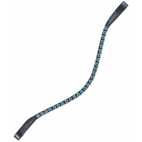 Frontalino in cuoio con brillanti decorative modello Precious: cob, nero 9100