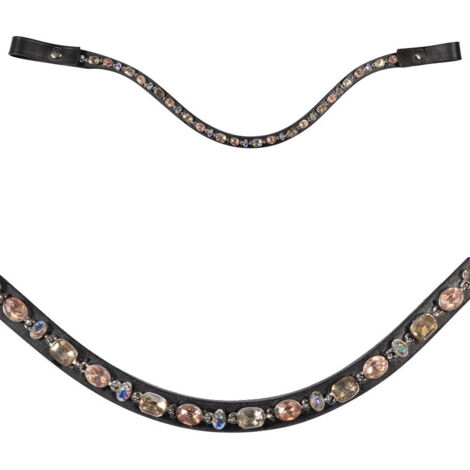 Frontalino in cuoio con brillanti decorativi modello Candy: Full, ambra