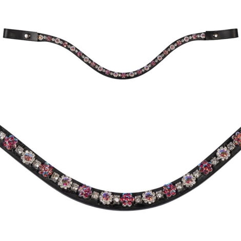Frontalino in cuoio con brillanti decorativi modello Daisy: Full, Multicolor