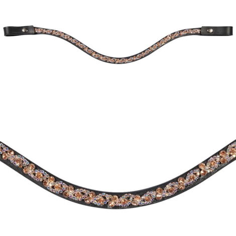 Frontalino in cuoio con brillanti decorativi modello Starlight: full, ambra