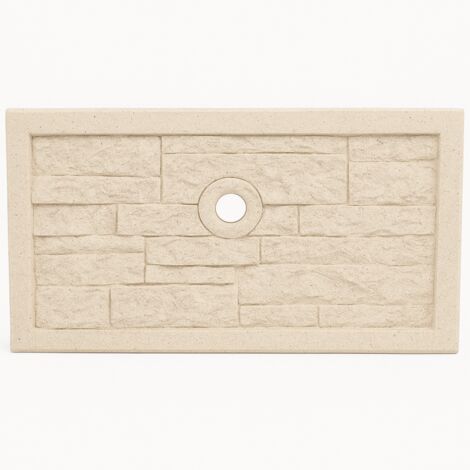 Frontalino pilozza serie muraglietto foro bianco effetto pietra 45 x h.24 cm
