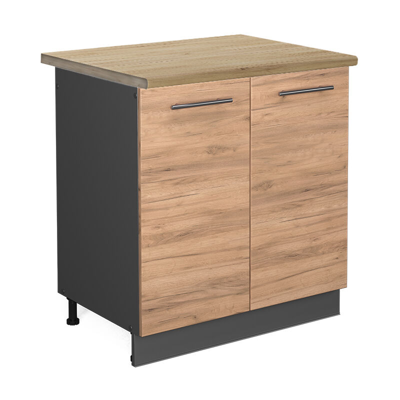 Vicco - Spülenunterschrank Fame-line, Goldkraft Eiche, 80 Cm , Ap Eiche