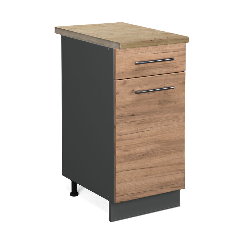 Vicco - Küchenunterschrank Fame-line, Goldkraft Eiche, 40 Cm , Ap Eiche